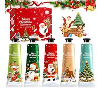NoxGule Mini Creme Main, Creme Main Noel, Coffret creme main Femme, Hydratant, Coffret Cadeau de Noël, Idéal pour Maman/Grand-Mère/Partenaire, 5 Pièces X 30ml (B)