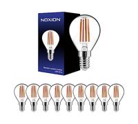 Noxion Lot 10x Lucent Lustre LED E14 Boule Filament Claire 4.5W 470lm - 827 Blanc Très Chaud | Dimmable - Équivalent 40W