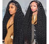 Noxlouis Perruque de cheveux humains ondulés profonds pour femme 13 x 4 HD Deep Curly Lace Front Perruque pré-bouclée avec cheveux de bébé Perruque ondulée profonde, 30,5 x 30,5 cm
