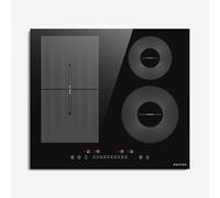 Noxton Plaque à induction 4 feux 7200W, Table de cuisson induction Avec Boost, Cuisinière induction Avec Zone Flexible, Verrouillage enfants, Minuterie, sans prise