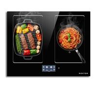 Noxton Plaque à induction 4 Feux, Table de cuisson Induction 60 cm Avec Écran tactile TFT, Cooktop Induction 7200W Avec 2 zones Flexible, Boost, Minuterie, Verrouillage enfants, 9 niveaux de puissance