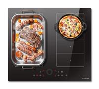 NOXTON Plaque de cuisson à induction 4 feux avec double zone flexible, 7200 W, contrôle circulaire, table de cuisson électrique, domino 4 plaques encastrées, 60 cm, plaque à induction, 220 V-240 V