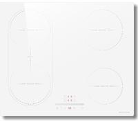 Noxton Plaque de Cuisson Induction 6000W 4 Feux, Table Induction Électrique Encastrable avec FlexiZone 60cm, Contrôle à Glissement, Blanc, Protection Surchauffe et Verrouillage Sécurité
