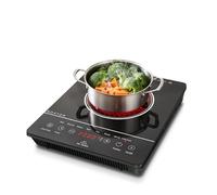 NOXTON Plaque de cuisson vitrocéramique 1 plaque, Plaque céramique portable à zone unique, plaques de cuisson 2000 W avec prise tactile, température 650 ℃, Sécurité, minuterie 4 heures