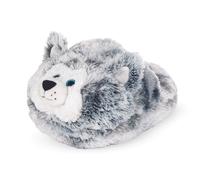 Noxxiez Peluche Husky, coussin douillet et chauffe-pieds géant