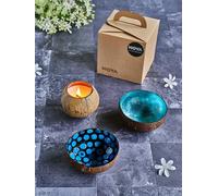 Noya Lot de 2 Bols couleurs Assortis+ 1 bougie parfumé, Noix de coco