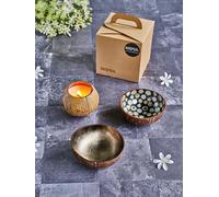 Noya Lot de 2 Bols couleurs Assortis+ 1 bougie parfumé, Noix de coco