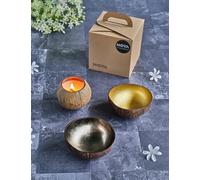 Noya Lot de 2 Bols couleurs Assortis+ 1 bougie parfumé, Noix de coco