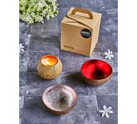 Noya Lot de 2 Bols couleurs Assortis+ 1 bougie parfumé, Noix de coco