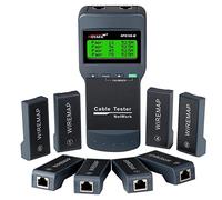 NOYAFA Testeur de câble réseau - Détecteur de défauts de fil pour RJ45 Cat5, Cat6, 5e, 6e Mesure la longueur, localiser le point de rupture, vérifier les erreurs de câblage avec 8 prises de test