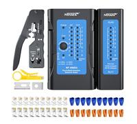 NOYAFA Testeur de câbles réseau, mapper, testeur POE, testeur de continuité de câble Ethernet RJ45/RJ11/CAT5/CAT6/CAT5E/CAT6A, ligne téléphonique CAT3 (NF-468EU-kit)