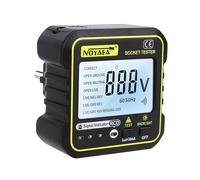 NOYAFA Testeur de prises avec test RCD et affichage LCD de la tension, 6 types de diagnostics d'erreurs, affichage de la tension de fuite et du courant, test FI, 90-250V/50-60Hz