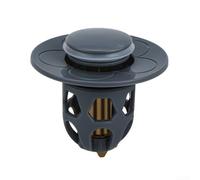 Noyau à ressort de vidange d'évier avec filtre vers le haut et panier de collecte de cheveux pour raccords de lavabo en cuivre et ABS (gris)