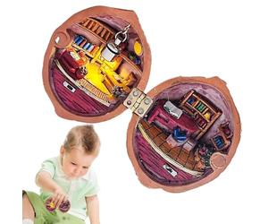 Noyer miniature en coquillage: Scène 3D en résine de bricolage, petite de bibliothèque secrète | Décoration créative faite à la main pour et adultes, mini cadeau artisanal, ad