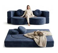 NOYHHAV Canapé Lit Pliant avec Oreiller Housse de canapé Amovible et Lavable Aucune Installation requise.Bleu