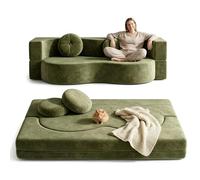 NOYHHAV Canapé Lit Pliant avec Oreiller Housse de canapé Amovible et Lavable Aucune Installation requise.Vert