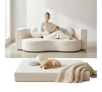 NOYHHAV Canapé Lit Pliant avec Oreiller Housse de canapé Amovible et Lavable Aucune Installation requise. Blanc