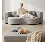 NOYHHAV Canapé Lit Pliant avec Oreiller Housse de canapé Amovible et Lavable Aucune Installation requise. Gris