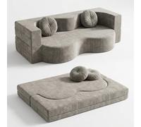 NOYHHAV Canapé Lit Pliant avec Oreiller Housse de canapé Amovible et Lavable Aucune Installation requise. Gris