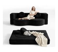 NOYHHAV Canapé Lit Pliant avec Oreiller Housse de canapé Amovible et Lavable Aucune Installation requise. Noir