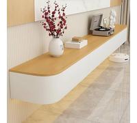 NOYHHAV Meuble TV Flottant avec 4 Espace de Stockage,Meuble TV Etagere Murale Chambre, Salon, Salle à Manger, Console multimédia Meubles 280CM|110" Bois Bicolore+Lumière