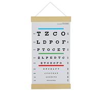 NOYOC Snellen - Tableau des yeux pour examens de 3 m, toile de 38,1 x 20,3 cm avec lignes rouges et vertes pour cadeaux d'enfants, cadre en bois pour décoration murale