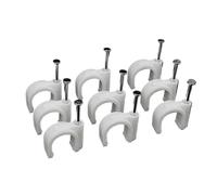 NoZem Pince à ongles en forme de U, 100 pièces, fixation murale de tuyau de câble circulaire en PVC for la gestion des boucles de ligne de fil de 4 à 16mm de diamètre (Color : 10mm)