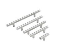NOZLIHMH Longue barre en forme de T, poignée argentée en acier inoxydable, adaptée aux portes de cuisine, tiroirs, armoires, poignées de meubles(Overall length 300mm)