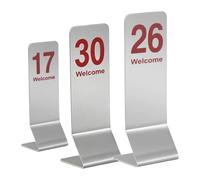 NOzvblxm Cartes de numéro Table Restaurant en Acier Inoxydable | Plusieurs tailles verticales en acier inoxydable double face 1-30 : affichage de table de restaurant(1-30,M)