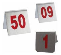 NOzvblxm Signe de numéro Table Restaurant en Acier Inoxydable | Rouge 50 x 40 mm for les restaurants : Western, Hot Pot, BBQ, magasins de thé au lait(1-25)
