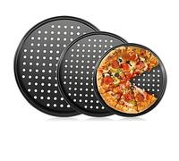 Nozzy poêle à pizza antiadhésive plaque de cuisson ronde en gaze ensemble de trois - 26/28/32cm