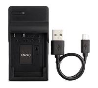 NP-40 USB Chargeur pour Casio Exilim EX-FC100, EX-FC150, EX-Z400, Exilim Zoom EX-Z100, EX-Z1000, EX-Z1050, EX-Z1080, EX-Z1200, EX-Z200, EX-Z300, EX-Z40, EX-Z450, EX-Z50, EX-Z500 Caméra et Plus
