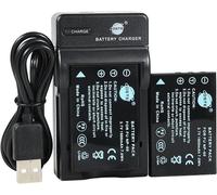 NP-60 Li-ion Batterie (2-Pack) et chargeur USB costume pour Fuji LS420 LS433 LS633 LS743 LS753 P712 P850 P880 Z730 Z7590 Z760