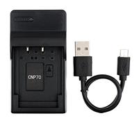 NP-70 USB Chargeur pour Casio Exilim Zoom EX-Z150, EX-Z155, EX-Z250, EX-Z250BE, EX-Z250GD, EX-Z250PK, EX-Z250RD, EX-Z250SR Caméra et Plus