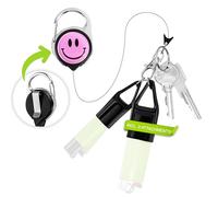 NP BAMBOO NARY Smile More Briquet et porte-clés multifonction compatible avec presque tous les briquets - Porte-clés en 5 designs différents, Rose, Multifunktional