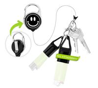 NP BAMBOO NARY Smile More Briquet et porte-clés multifonction compatible avec presque tous les briquets - Porte-clés en 5 designs différents, Noir , Multifunktional