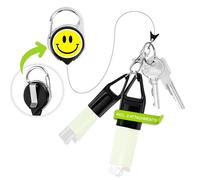 NP BAMBOO NARY Smile More Briquet et porte-clés multifonction compatible avec presque tous les briquets - Porte-clés en 5 designs différents, jaune, Multifunktional