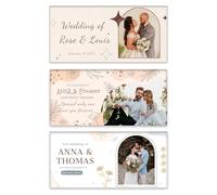 NP-CASER Banderole Personnalisée "0-100 Ans" avec Logo/Photo - Bannière Personnalisable pour Anniversaire, Baptême, Fête Garçon & Événements Spéciaux