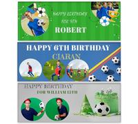 NP-CASER Banderole Personnalisée "0-100 Ans" avec Logo/Photo - Bannière Personnalisable pour Anniversaire, Baptême, Fête Garçon & Événements Spéciaux