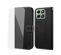 NP-Caser Case for Honor 200 Smart - Premium Leather Folio Flip Cover | Magnetic Closure | Kickstand | Money and Card Holder Wallet | Compatible with Honor 200 Smart Case Black