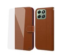 NP-Caser Case for Honor 200 Smart - Premium Leather Folio Flip Cover | Magnetic Closure | Kickstand | Money and Card Holder Wallet | Compatible with Honor 200 Smart Case Brown