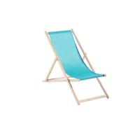 NP CRÉATION-Chilienne agrafée coloris bleu en coton Jardin privé - 127 x 56 x 3,5 cm