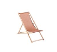 NP CRÉATION-Chilienne agrafée coloris marron en coton Jardin privé - 127 x 56 x 3,5 cm