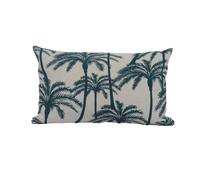 NP CRÉATION-Coussin déco en polyester/coton bleu canard Zabeth - 50 x 30 x 15 cm