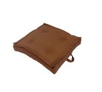 NP CRÉATION-Tatami coussin de sol en polyester/coton marron Terre - 66 x 66 x 15 cm