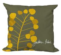 NP CREATIONS-Coussin carré décoratif Graines d'Or coloris vert en coton - 40 x 40 x 15 cm