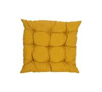 NP CREATIONS-Coussin d'assise matelassé coloris jaune en coton polyester - 46 x 46 x 9 cm