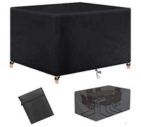NP Ensemble de Salon de Jardin extérieur, Rectangle, Noir - 120x120x70cm, Protection 24h/24 et 7j/7, 420D Tissu Oxford, Résistant Aux Intempéries Et aux Déchirures, Étanche Housse de Meuble de Patio