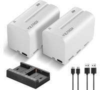 Np-F750 Batterie De Rechange Remplacement 2 Pièces Battery Et Smart Led Double Chargeur Usb-C Pour Sony Np-F970 F960 F950 F770 F750 F570 F550 Compatible Godox Neewer Caméscope/Moniteur/Camér[Z4085]