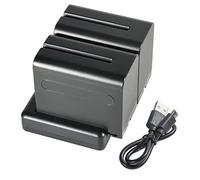 NP-F970 F950 Lot de 2 Batteries Rechargeables de Rechange et Double Chargeur Compatible avec Les appareils Photo Sony NP-F960, F550, F530, F330, F570